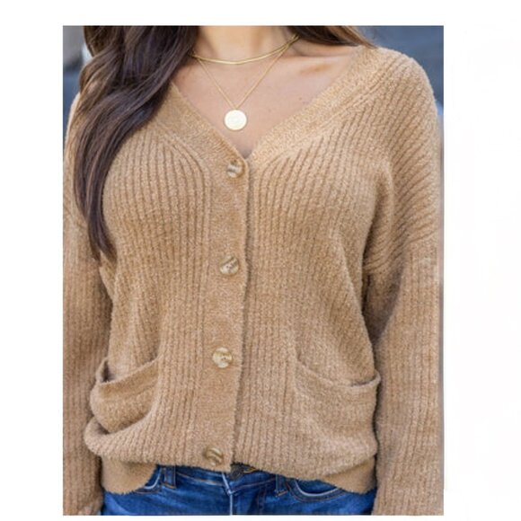 GRACE & LACE:  Bambü Ribbed Button Cardigan - Picture 2 of 9